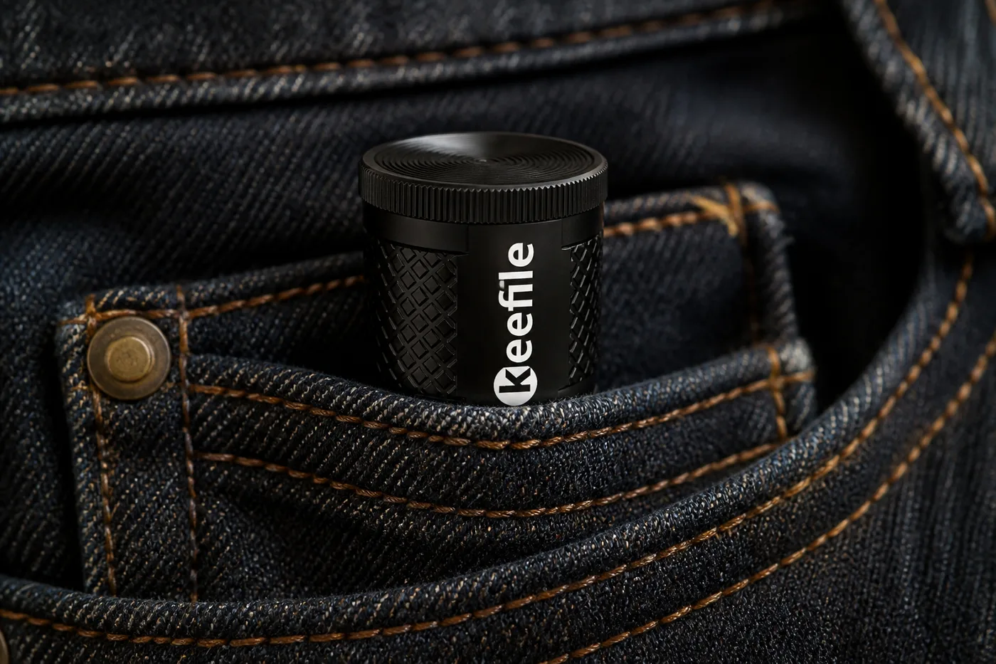Keefile in the fifth pocket of a pair of jeans